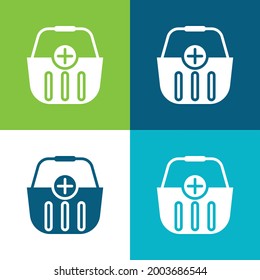 Add To Cart Flat four color minimal icon set