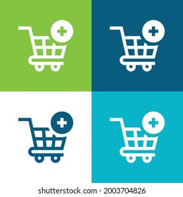 Add To Cart Flat four color minimal icon set