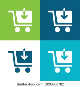 Add Cart Flat four color minimal icon set