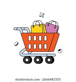 Ilustração plana de Add To Cart. Arquivo EPS 10