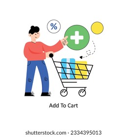 Add To Cart Flat Style Design Vector illustration. Stock illustration