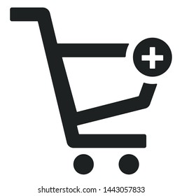 Add cart flat vector icon