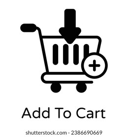 Add to cart, glyph editable design 