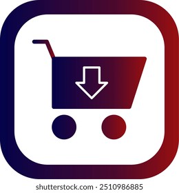 Adicionar ao Design de Ícone de Vetor de Canto Arredondado de Gradiente de Glifo do Carrinho