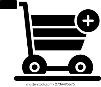 Add to Cart Glyph Vector Icon Design