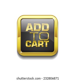 Add To Cart Gold Vector Icon Button