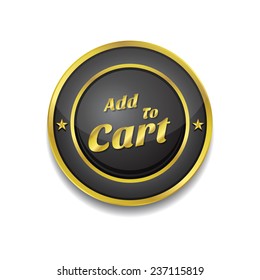 Add To Cart Gold Vector Icon Button