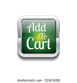 Add To Cart Green Vector Icon Button