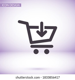 Add to cart icon. basket. add. download. Shopping. Vector EPS 10. Flat design. The work is done for your use.