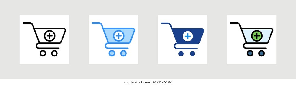 Añadir Al Carrito Conjunto De Colección De Iconos Estilo Múltiple