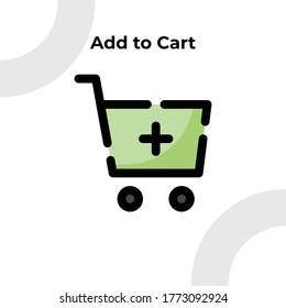 Add to Cart icon with Dashed Filled Outline Style, Vector Editable