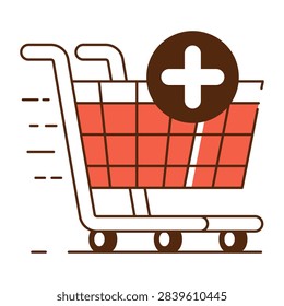 Add to cart icon, editable vector