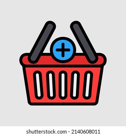 Add cart icon in filled line style about black friday, use for website mobile app presentation