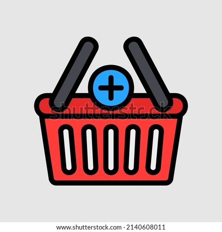 Add cart icon in filled line style about black friday, use for website mobile app presentation