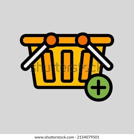 Add cart icon in filled line style, use for website mobile app presentation