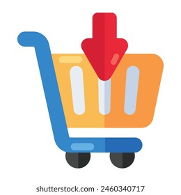 Add to cart icon in flat design