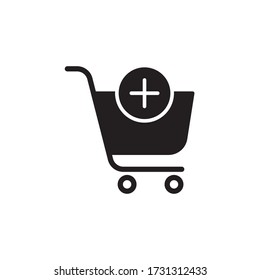 add to cart icon glyph vector. isolated on white background