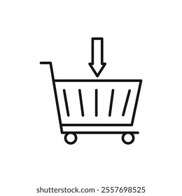 Add to cart icon Isolated flat vector in outline