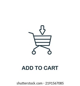 Add To Cart icon. Line simple line Online Store icon for templates, web design and infographics