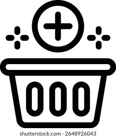 Adicionar ícone de carrinho com linha e estilo simples

