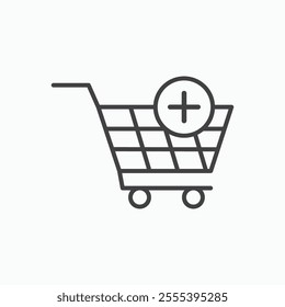 Add to cart icon. line style vector icon.