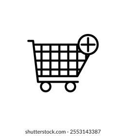 Add to cart icon linear logo isolated