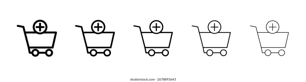 Add to cart icon for mobile concept and web design.