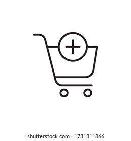 add to cart icon outline design vector. isolated on white background