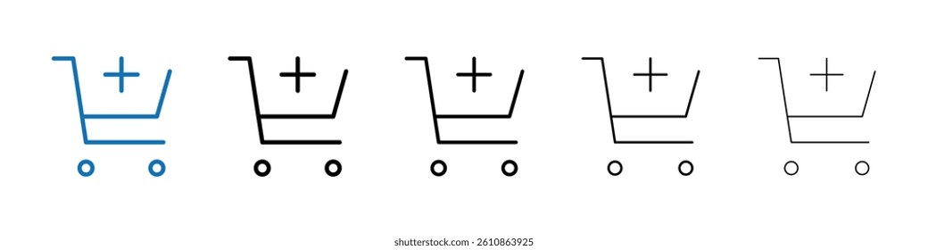Add to cart icon Outline vector logo for web ui