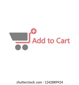 add to cart icon red and grey symbol