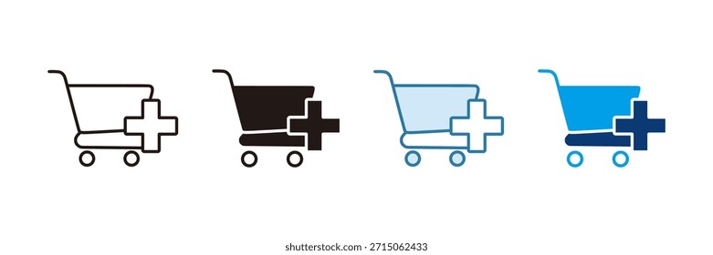 Añadir Al Carrito Conjunto De Iconos Colección De Estilo Múltiple