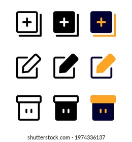 add cart icon set with three style for presentation, banner, and social media