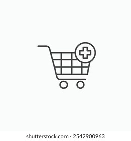 Add to cart icon set vector in black and white colors