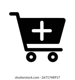 Add To Cart Icon Silhouette Vector Art Illustration