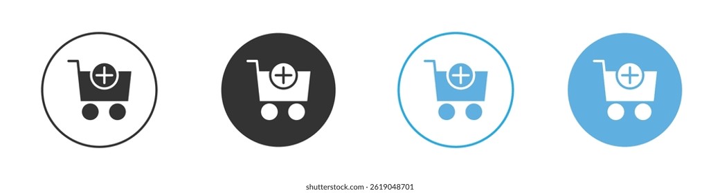 Adicionar ao ícone do carrinho ícone simples vetor plano ícone pacote