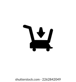 Añadir icono de carro. Símbolo de fondo de afiches de compras en línea de estilo simple. Añadir un elemento de diseño de logotipo de marca de carro. Añade la impresión de camisetas de carro. vector para pegatina.