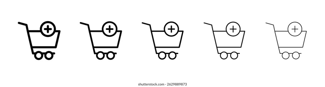 Añadir al Carrito Símbolo plano de línea delgada simple