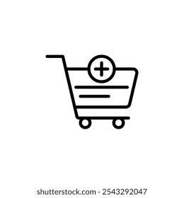 Add to cart icon symbol collection on white background.