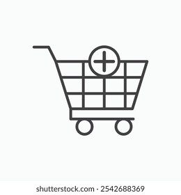 Add to cart icon in thin black lines