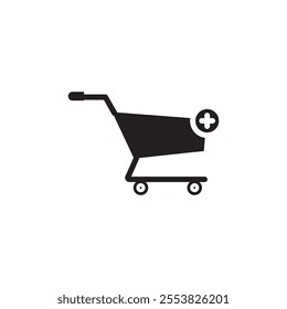 Add to cart icon Thin line flat illustration