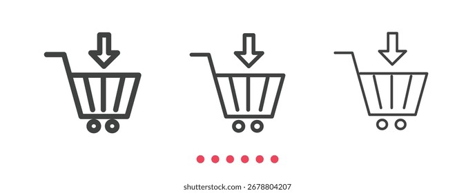 Add to cart icon. Thin line icon vector