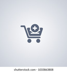 Add to cart icon, vector best flat icon on white background , EPS 10