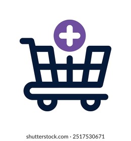 add to cart icon. vector dual tone icon for your website, mobile, presentation, and logo design.