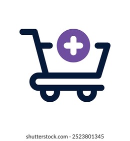 adicionar ao ícone do carrinho. vetor ícone de tom duplo para o seu site, celular, apresentação e design de logotipo.