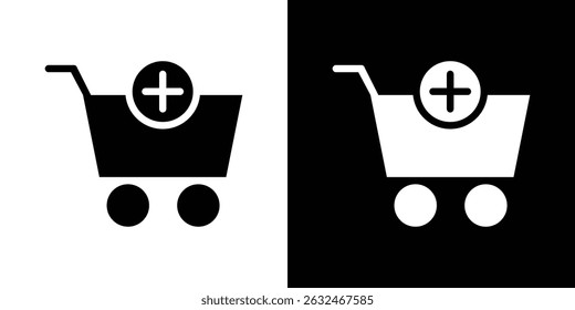 Add to cart icon Vector in flat style. Collection silhouettes