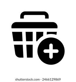 add to cart icon. vector glyph icon for your website, mobile, presentation, and logo design.