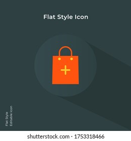 Add to cart icon vector illustration in flat style for using in mobile, website, ui design.