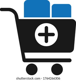 Agregar a la ilustración vectorial de icono de carro