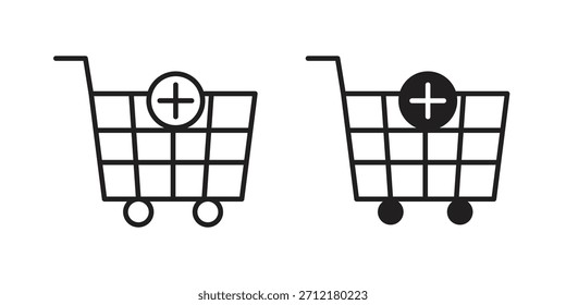 Adicionar ao ícone do carrinho no vetor. Tipo de logotipo