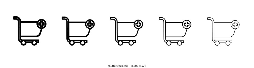 add to cart icon vector outline symbol or illustration